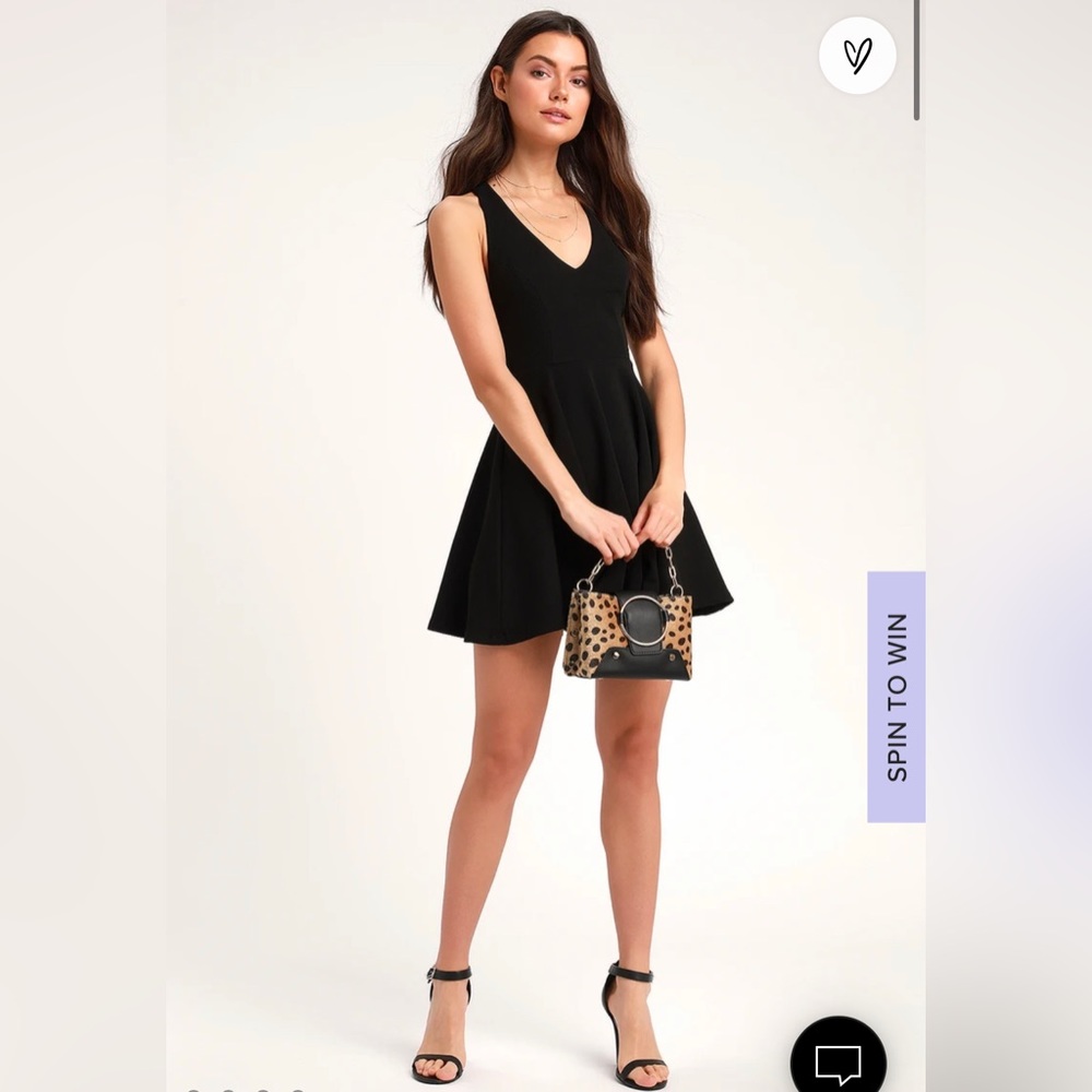 NWOT Lulus lawson Black Skater Dress